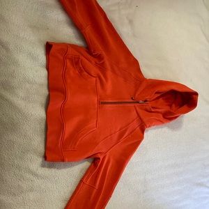 XS/S, Women’s neon Orange Lululemon hoodie.